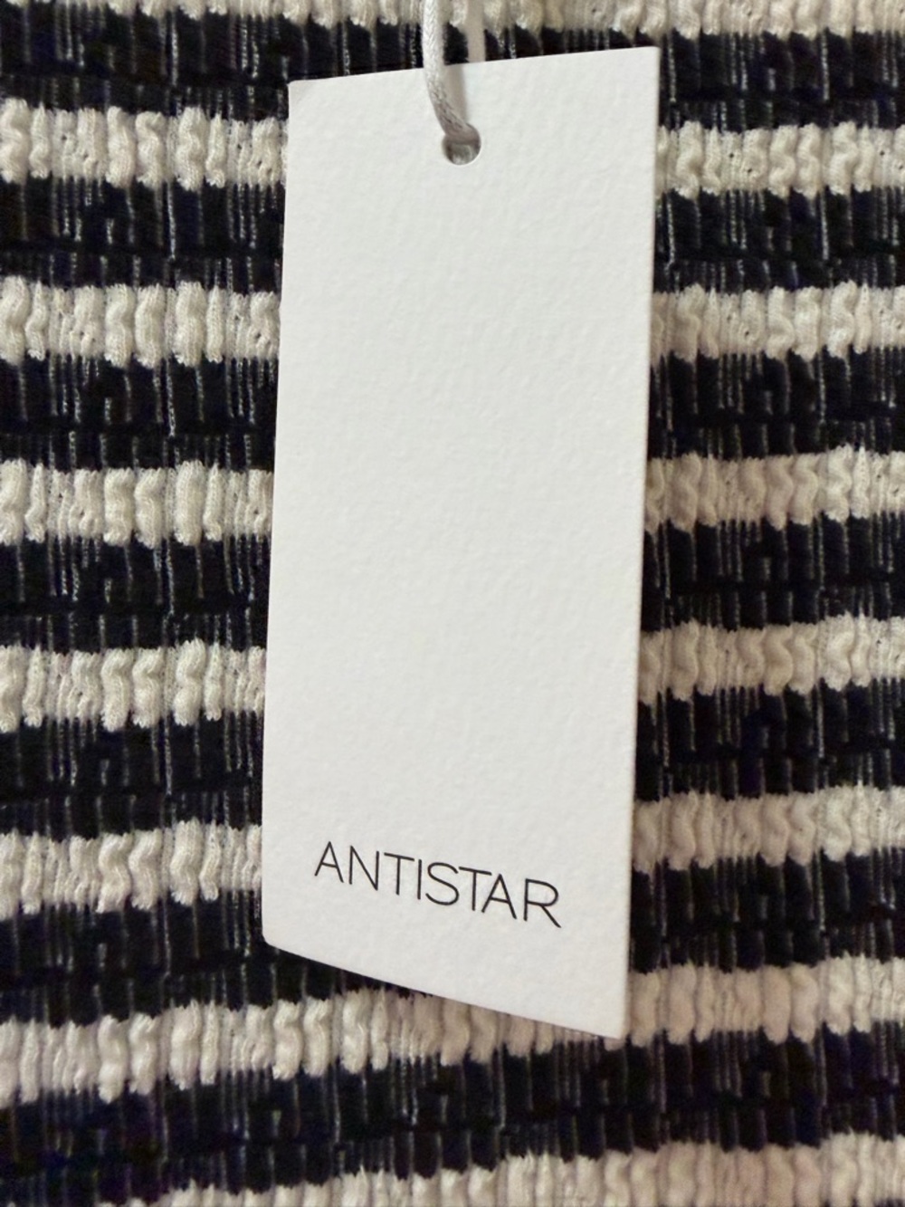Antistar Black Cream Striped Ribbed Knit Mock Neck Dress Sleeveless S NWT - Picture 4 of 9